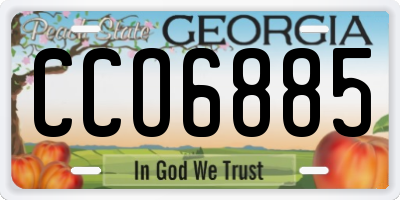 GA license plate CCO6885