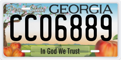 GA license plate CCO6889