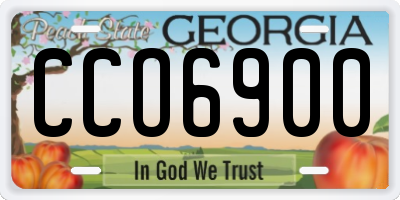GA license plate CCO6900