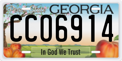 GA license plate CCO6914