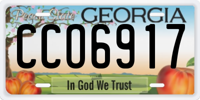 GA license plate CCO6917