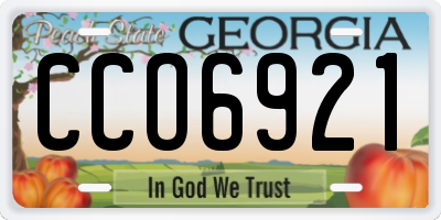GA license plate CCO6921