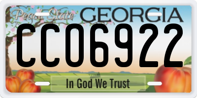 GA license plate CCO6922