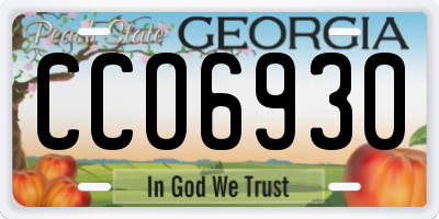 GA license plate CCO6930