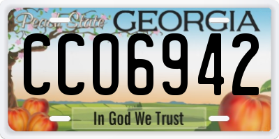 GA license plate CCO6942