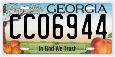 GA license plate CCO6944