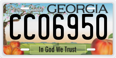 GA license plate CCO6950
