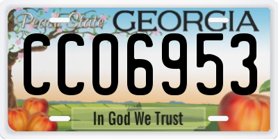 GA license plate CCO6953