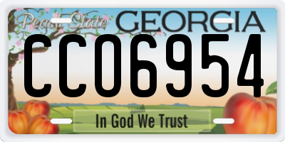 GA license plate CCO6954