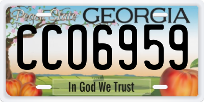 GA license plate CCO6959