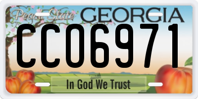 GA license plate CCO6971