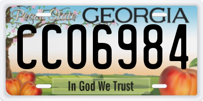 GA license plate CCO6984