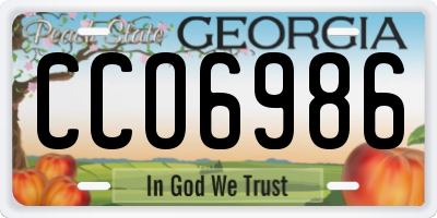 GA license plate CCO6986