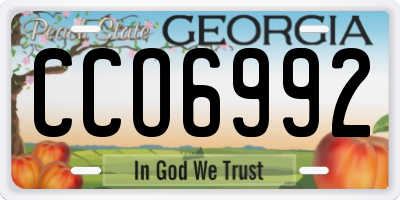 GA license plate CCO6992