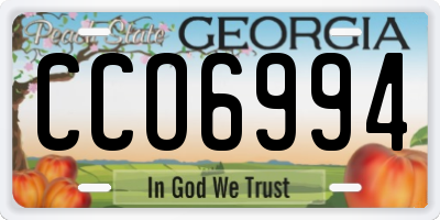 GA license plate CCO6994