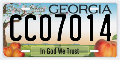 GA license plate CCO7014