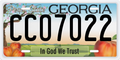 GA license plate CCO7022