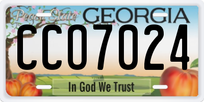 GA license plate CCO7024
