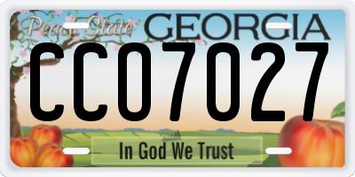 GA license plate CCO7027