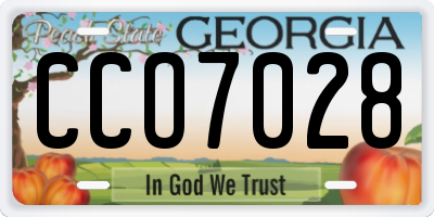 GA license plate CCO7028