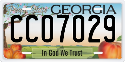 GA license plate CCO7029