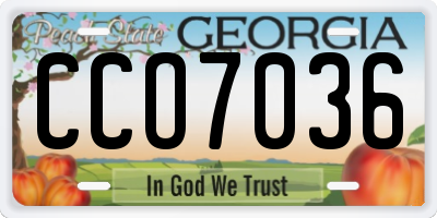 GA license plate CCO7036