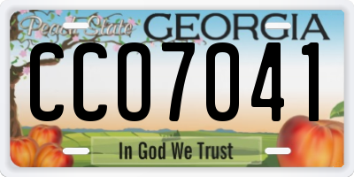 GA license plate CCO7041