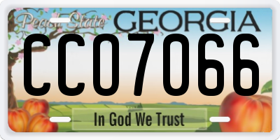 GA license plate CCO7066