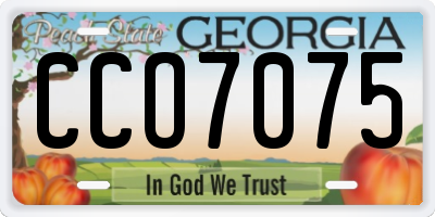 GA license plate CCO7075