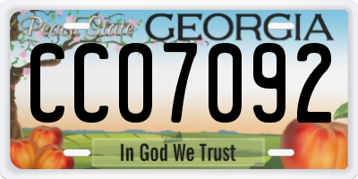 GA license plate CCO7092
