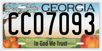 GA license plate CCO7093