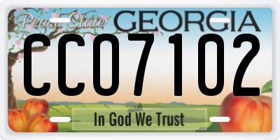GA license plate CCO7102