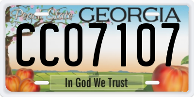 GA license plate CCO7107