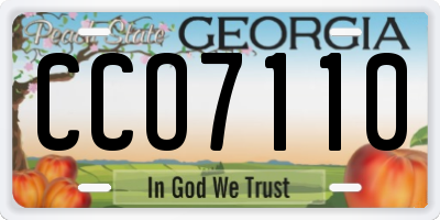 GA license plate CCO7110