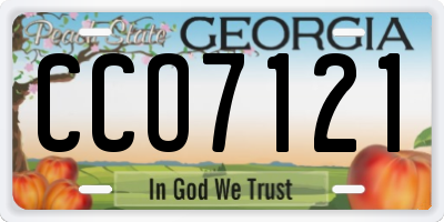 GA license plate CCO7121