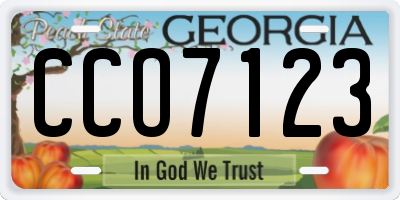 GA license plate CCO7123