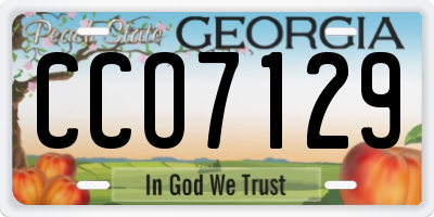 GA license plate CCO7129