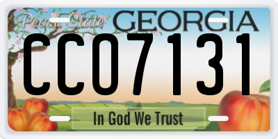 GA license plate CCO7131
