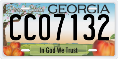 GA license plate CCO7132