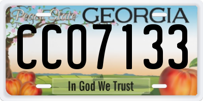 GA license plate CCO7133