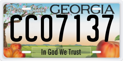 GA license plate CCO7137