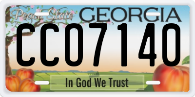 GA license plate CCO7140