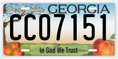 GA license plate CCO7151
