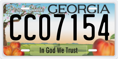 GA license plate CCO7154