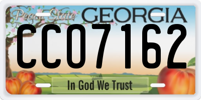 GA license plate CCO7162