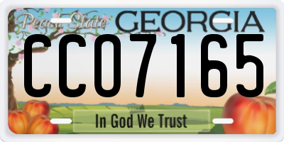 GA license plate CCO7165