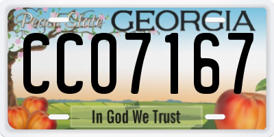 GA license plate CCO7167