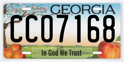 GA license plate CCO7168