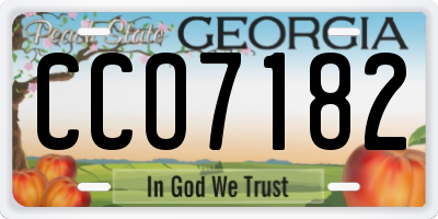 GA license plate CCO7182