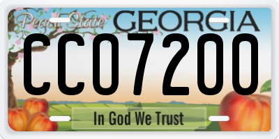 GA license plate CCO7200